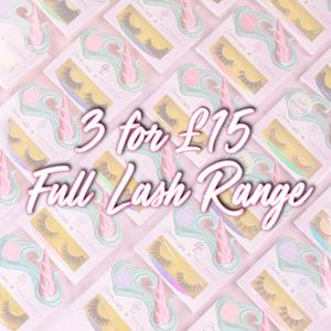 UNICORN COSMETICS FULL STRIP LASH RANGE 3 FOR £15