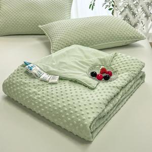 Solid Color Dot Pattern Comforter, 1 Count Soft Comfortable Breathable Summer Cooling Quilt, Air-conditioned Room Quilt, Bedding Supplies for Home Dormitory Hotel