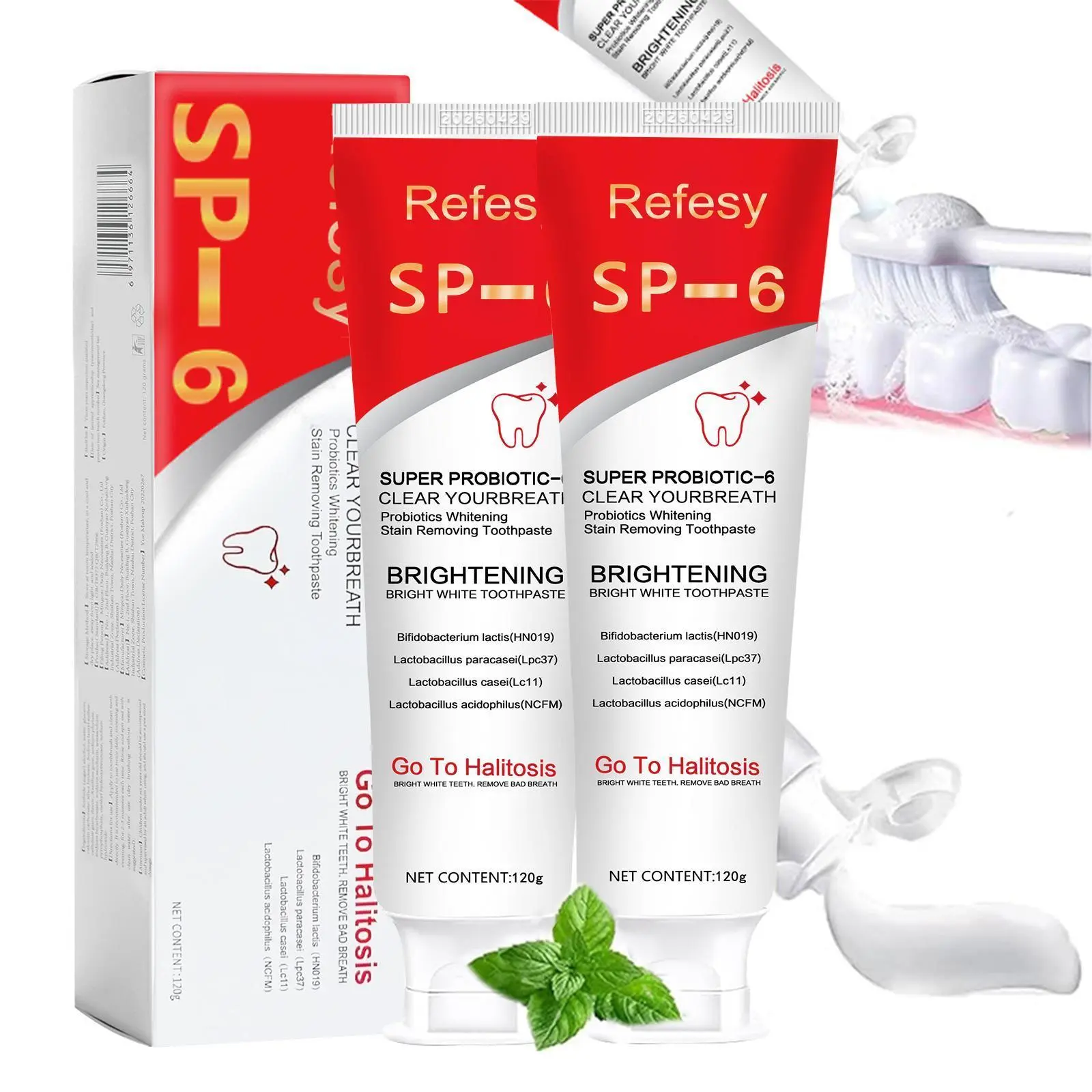 [Upgraded Version] SP-6 Super Probiotic Toothpaste, Cooling Mint Flavor, Freshens Breath SP-8,SP-10,Sp-8,SP-10,sp-8,sp-10