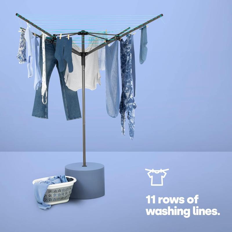 Outdoor Garden 4 Arm 45m folding Rotary Washing Line Clothes Airer Dryer with Free Ground Spike and Cover (Charcoal) 2