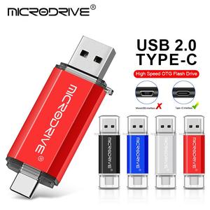 MICRODRIVE USB2.0 USB Type-C 2-in-1 Flash Drive, 1 Count Portable High Speed Data Transfer Flash Drive, Mobile Type-C Compatible Flash Drive, USB Memory Stick