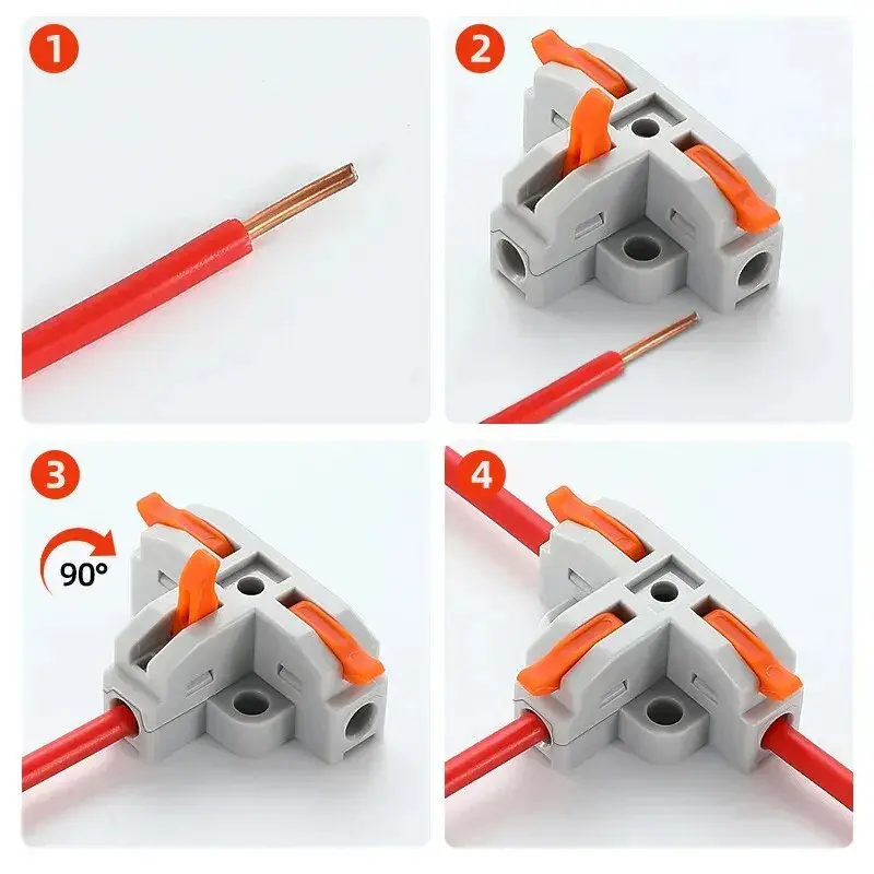 T3/T4 Quick Connector T-Clip - Three-Way & Four-Way Splitter for Secure Cable Branch Connections 5