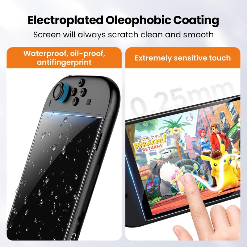 2 Pack for 2025 Nintendo Switch 2 Screen Protector, Tempered Glass Easy Installation/Anti-Scratch/High Definition/9H Hardness for 2025 Nintendo Switch 2 3