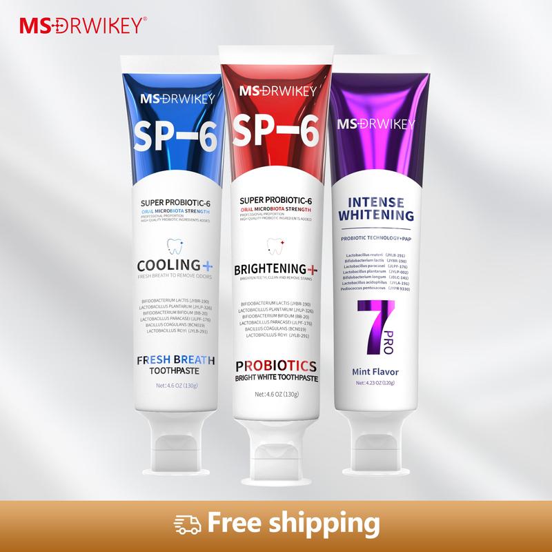 MSDRWIKEY 3-Pack Toothpaste Combo | 7Pro Fresh Formula | Fluoride-Free Enamel Repair & Sensitive Teeth Care | Fresh Mint 0