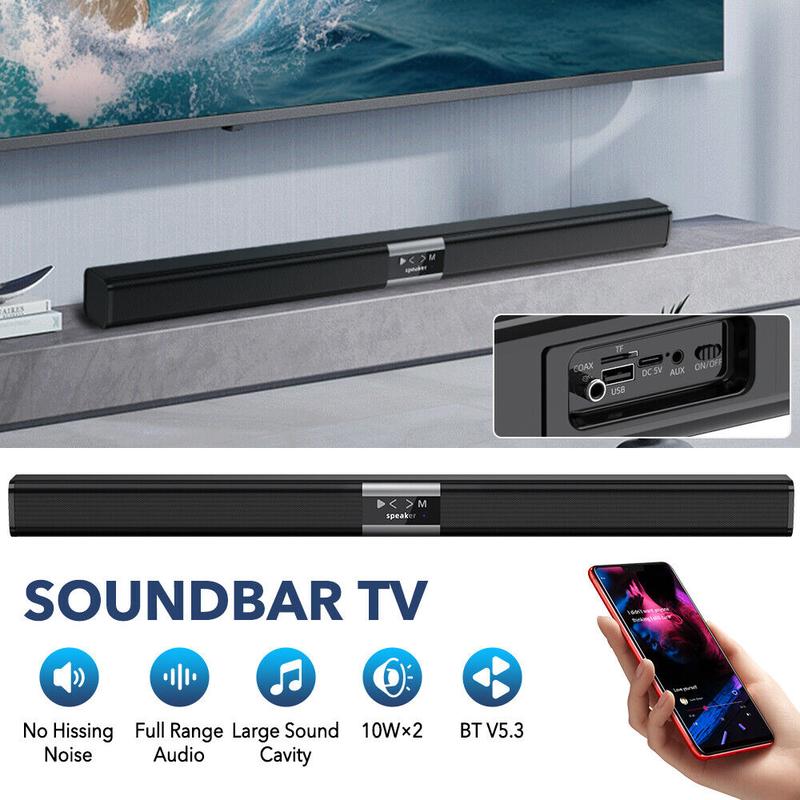 Wireless Bluetooth Sound Bar TV Soundbar Subwoofer Speaker Home Theater Gaming 2