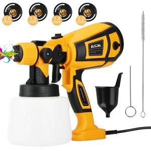 Paint Sprayer Gun, Paint Sprayer with 1400ML Container & 4 Nozzles & 3 Patterns, Professional Paint Sprayers for Furniture, Fences, Walls, DIY Projects, Portable Electric Tool