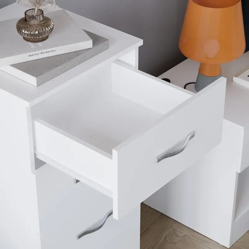 5 Drawer Narrow Chest Tall Bedroom Storage Unit Sliding Drawers Bedroom Furniture (White) 3