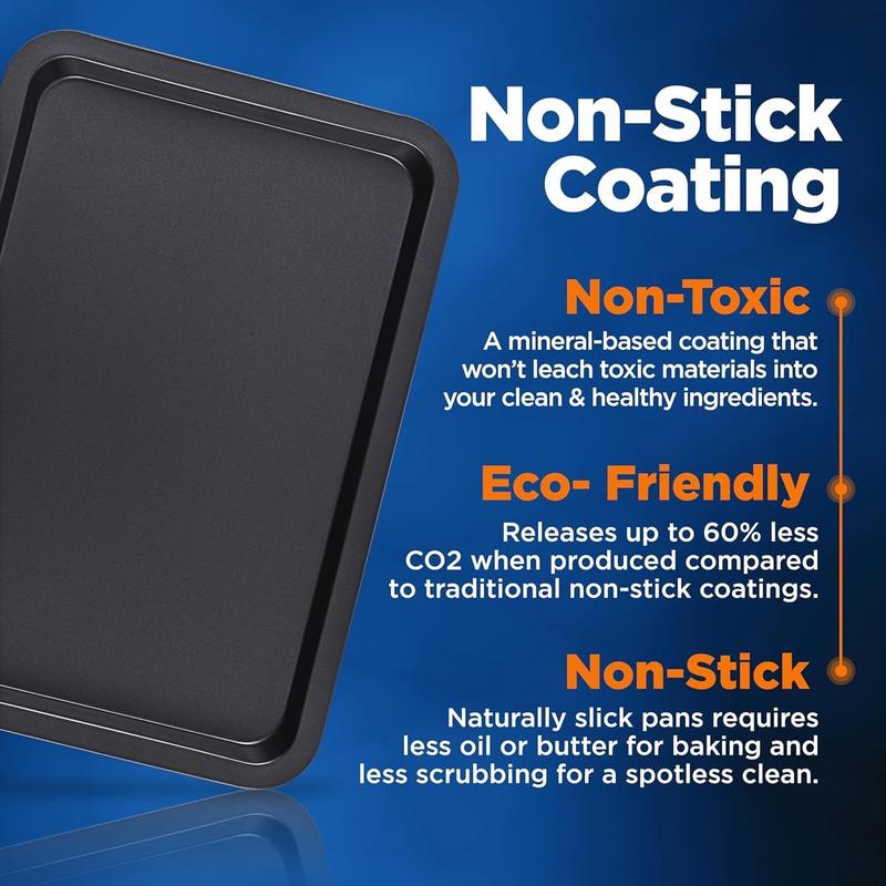 Non Stick Baking Trays for Oven Non Stick, Set of 3 Baking Trays, Baking Sheet, Oven Trays, Cooking Tray, Baking Tray,(32x23x1.5 cm) 5
