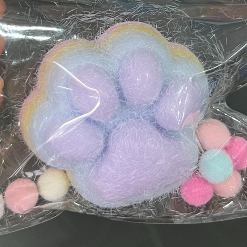 Relieve Stress And Release Small Toy Handmade Taba Big  Toy For Stress Relief ( Big )  Cat Paw Shape Cotton Candy Style 6