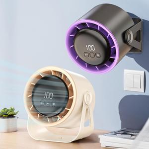 USB Rechargeable 360° Rotatable Circulation Fan, 3-Speed Adjustable Desk Fan with Night Light, Wall Mountable, Ultra-Quiet Long-Lasting Battery