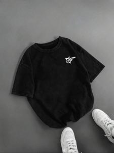 Men's Letter Print Round Neck Tee, Loose Casual Short Sleeve Crew Neck T-Shirt for Summer, Fashion Men's Top for Daily Wear, Tropical