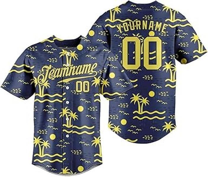 Custom Baseball Jerseys Personalized Hawaiian summer beach outfits Floral Shirts Button Up Tropical Holiday Beach Shirts for Men Women Teens 0