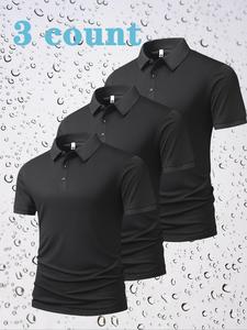 Men's Solid Color Polo Shirt, Regular Fit Casual Short Sleeve Collared Top for Summer, Fashion Men's Clothes for Daily Wear
