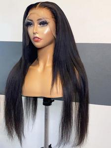 32 Inch Black Long Layered Straight Wigs for Women, Gorgeous Layered Soft Fluffy Wigs without Bangs, Synthetic Lace Front Wigs for Party, Daily Use, Gifts for Girlfriend, Wigs Ready To Wear