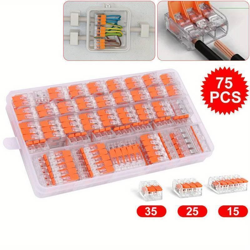 Product Introduction of 75x For Wago 221 Electrical Connectors Wire Block Clamp Terminal Cable Reusable 24