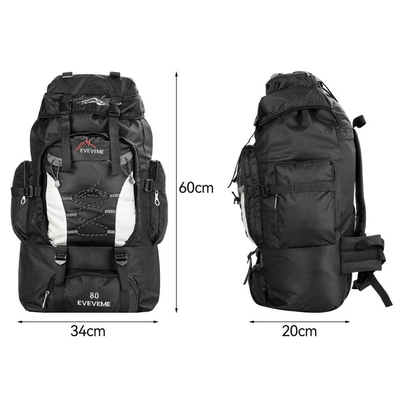 Hiking Backpack, 80L Large Capacity Trekking Rucksack, Waterproof Hiking Rucksack, Lightweight Outdoor Camping Daypack with Rain Cover for Mountaineering Touring 3
