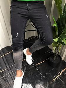 Men's Regular Fit Solid Color Skinny Jeans, Fashion Casual Comfy Denim Pants for Daily Outdoor Wear, Mens Bottoms for All Seasons, Cotton