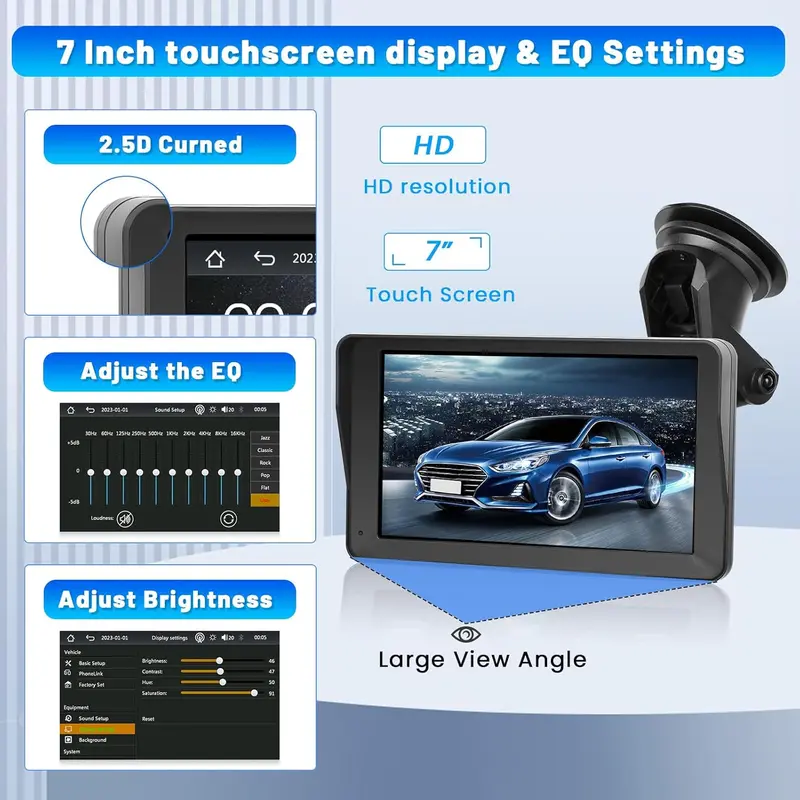 【UK SELLER 】7" Portable Wireless Car Stereo for Apple Carplay & Auto Screen, HD TouchScreen Auto for Cars, Car ScreenCarplay, Car Radio Receiver with BT, FM,AUX, Back to School Supplies car playscreen dash camera 4
