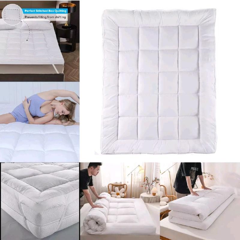 Hotel Quality Mattress Topper 10cm Deep Extra Thick Luxury - Cooling & Anti-Allergy, Elasticated Corner Straps, Single Double King Super King Sizes 9