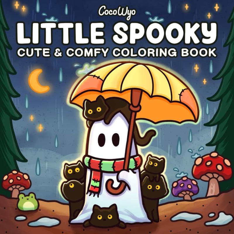 Little Spooky: A Cozy Hygge Coloring Book for Adults & Teens – Cute & Creepy Creatures for Relaxation (Cozy Spaces Coloring)** 2