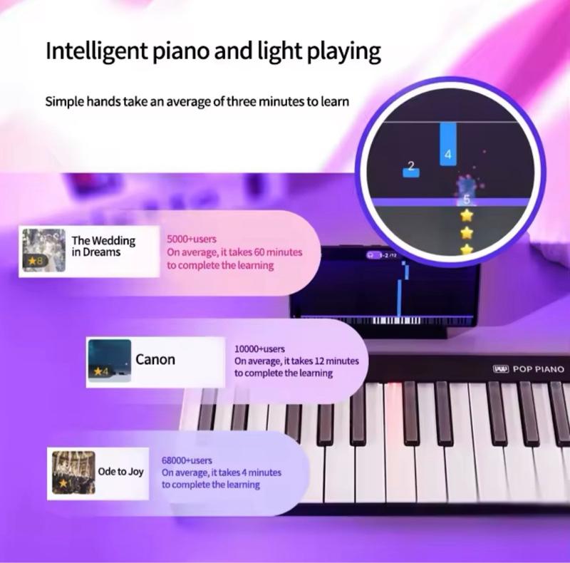 Product Introduction of Pop Piano Light Guided Teaching Keyboard 11