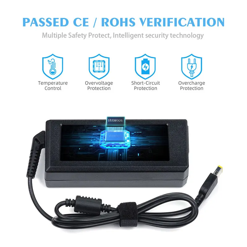 Replacement Charger for Lenovo Laptops - 20V 65W 45W AC Power Adapter | Compatible with ADLX45NDC3A UK Plug Fast Charge 2