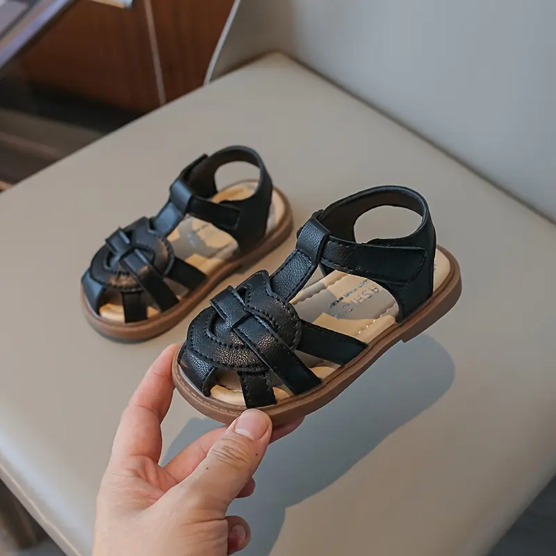 Trendy Solid Color Sandals For Girls, Breathable Lightweight Sandals For Indoor Outdoor Beach, Spring And Summer 5