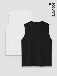 Men's Solid Tank Top, Casual Breathable Sleeveless Top for Summer, Men's Top for Daily Wear, Socks