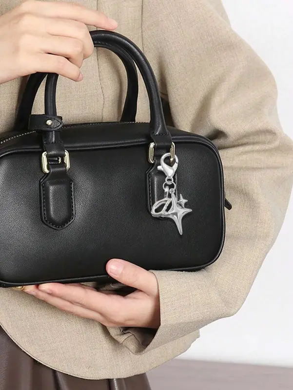Silver Letter Pendant with Star Charm - A-Z Alphabet Bag Accessory, Versatile Keychain for Bags, Phones & Wallets, Perfect Gift for Birthdays, Mother's Day, and Special Occasions, Ideal for Couples & Star Lovers 4