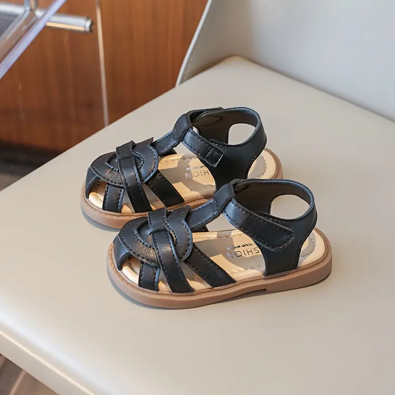 Trendy Solid Color Sandals For Girls, Breathable Lightweight Sandals For Indoor Outdoor Beach, Spring And Summer 4