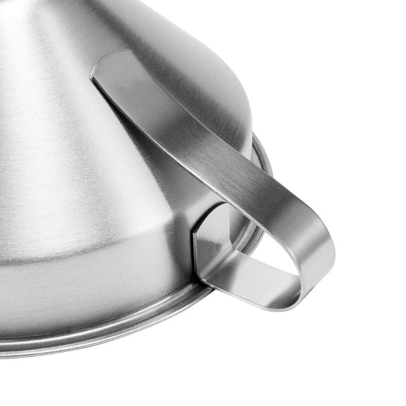 2x Stainless Steel Funnel Oil Liquid Funnel Metal Funnel with Detachable Filter 7
