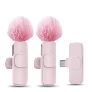 Wireless Collar-Clip Microphone, USB Rechargeable Wireless Microphone, Clip-on Lapel Mic for Video/Audio Recording, Wireless Lavalier Mics, Professional Microphone for Smartphone, Portable