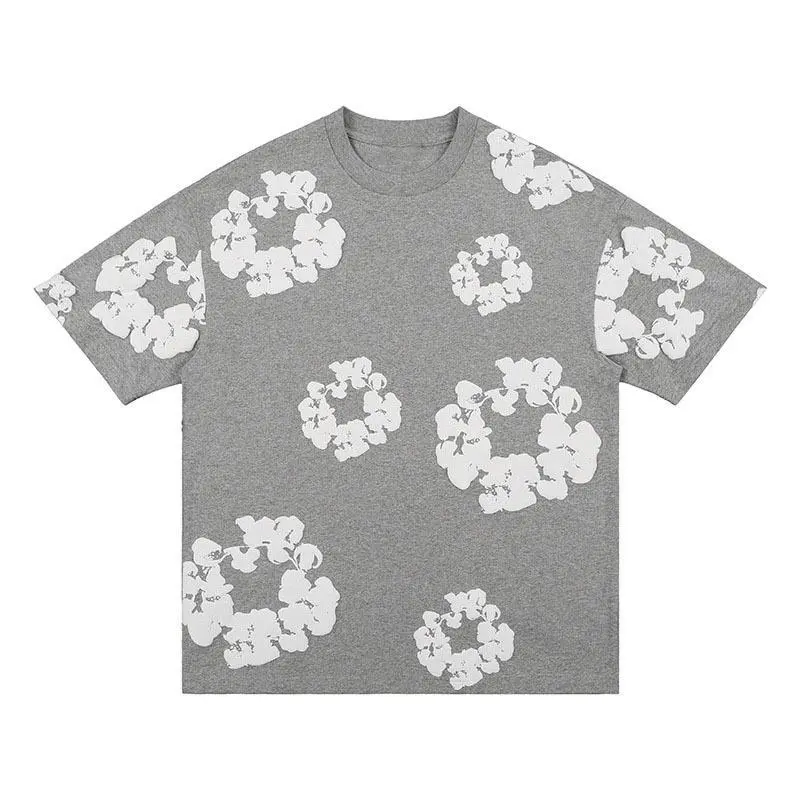 New Men's Women's Same Foam Printing Casual LooseCotton Short-sleeved T-shirt with Shorts Set Clothes Menswear 1