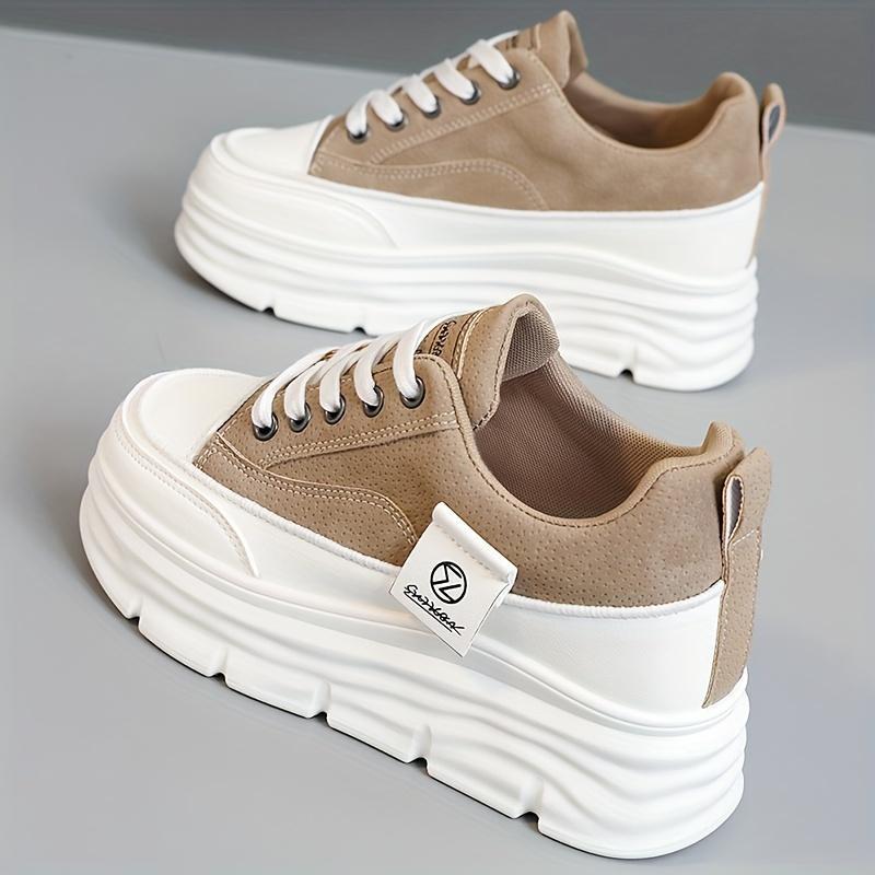 2025 Lightweight, Breathable Elegant Women's Colorblock Sneakers with Thick Platform Sole for All Seasons 2