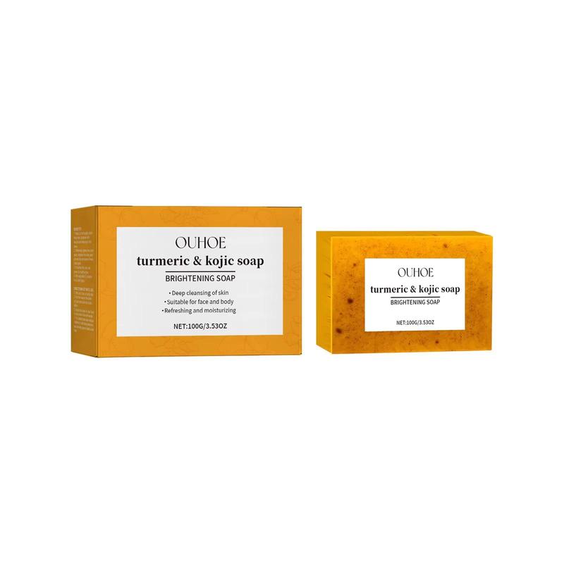 Ouhoe 100g Kojic Acid Turmeric Skin Brightening Soap cleansing series Reduce Dark Spot Anti Acne Moisturizer Exfoliating Soap 6