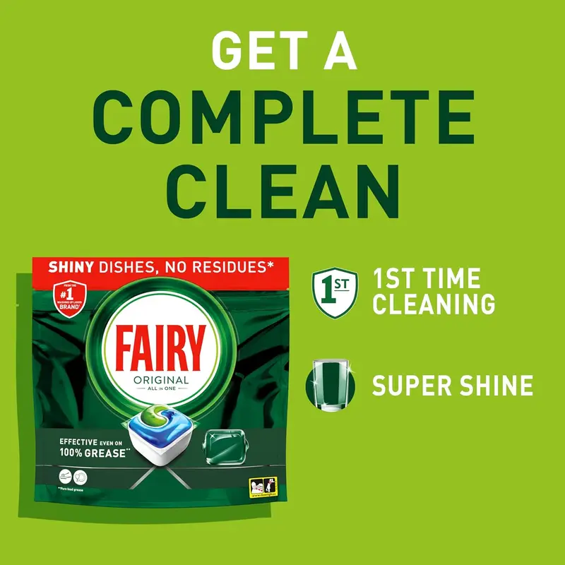 Fairy Original All in One Auto Dishwashing Tablet - Pack of 70, Lemon Fresh Scent, Tough on Grease - Cleaning 2
