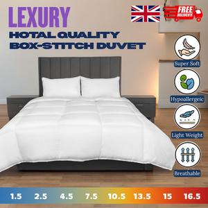 Winter Duvet Quilt - Extra Thick - Warm & Cosy Soft Touch Microfibre Cover With Hollow Fiber Filling 1.5 To 16.5 Tog Duvet For Winter - Extra Warm Antialergic Luxry Hotel Quality Duvets for Winter-All UK Size