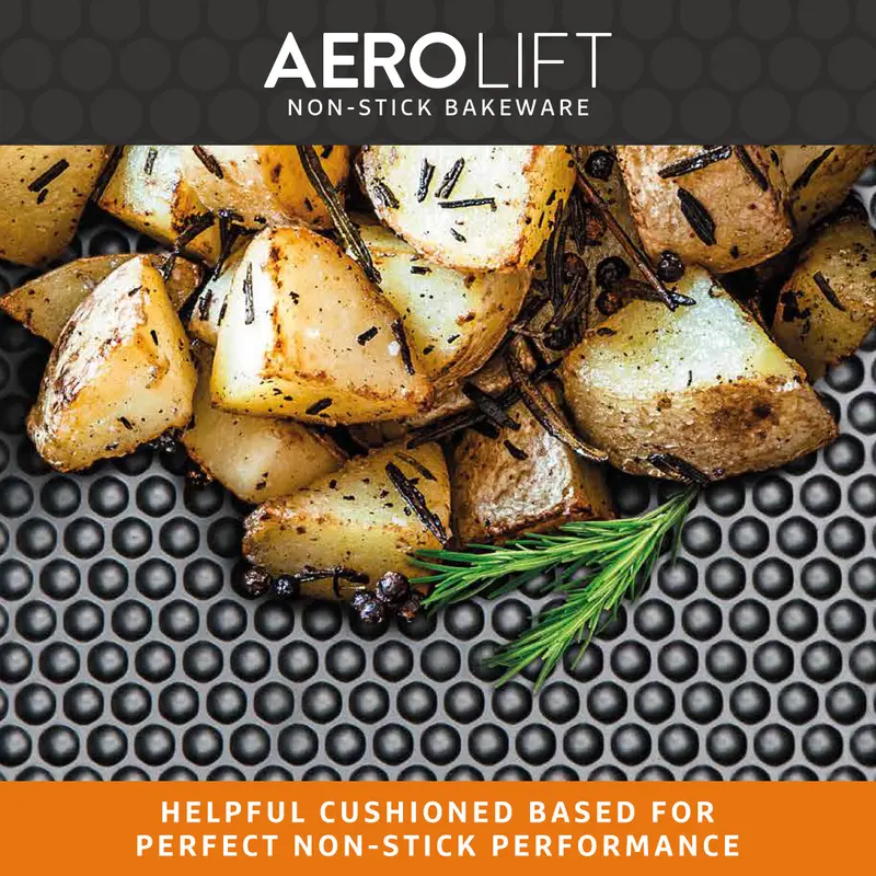Prestige Aerolift Oven Tray Set Non Stick Large Bakeware for Oven - Pack of 2 Baking Tray, Perfect For Brownies, Carbon Steel, Extra Large Handles 2