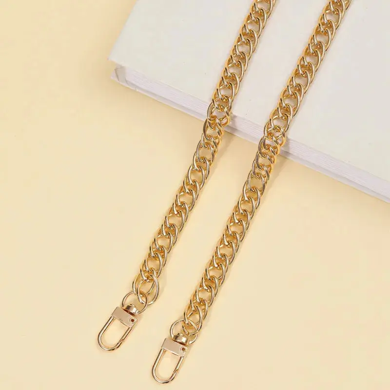 110cm Women Bag Aluminum Chain Color Retaining Gold Diy Simple Chain Metal Wrap Chain Underarm Shoulder Strap Replacement Strap 4