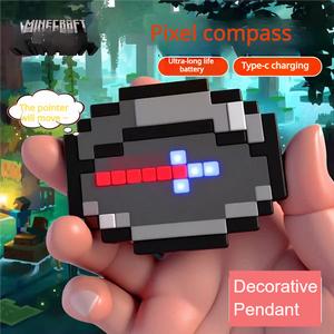 Minecraft compass, creative pixel style, trendy toy merchandise, figurine, birthday gift, Christmas gift.