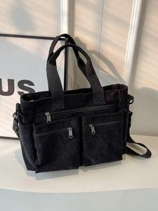 Creative Full Cherry/plain/leopard Print Tote Bag, Fashionable Cute Zipper Shoulder Bag for Women & Girls, Casual Commuter Bag for Daily Used,  Travel Accessories