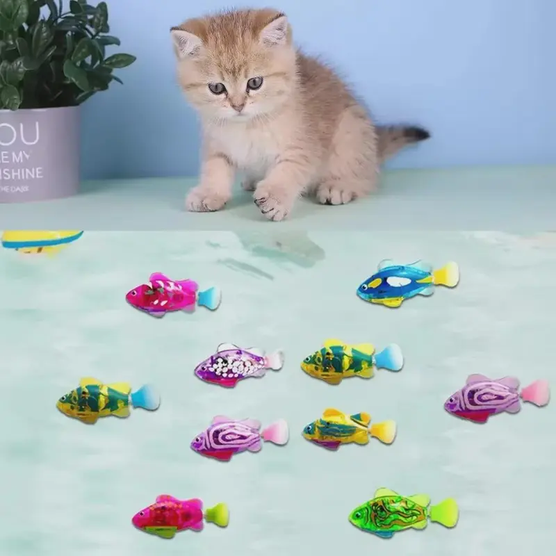Cat Toy LED Inductive Interactive Swimming Robot Fish Toys Glowing Electric Fishs Stimulate Kitten Hunting Instinct Pet Products 1