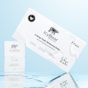 Advanced 3D Teeth Whitening Strips (U-Wraps) -  Dentist Created PAP Non-Peroxide At Home 7 White Strip Box Easy Apply - Stain Removal Tooth Brightening - Icy Bear Dental