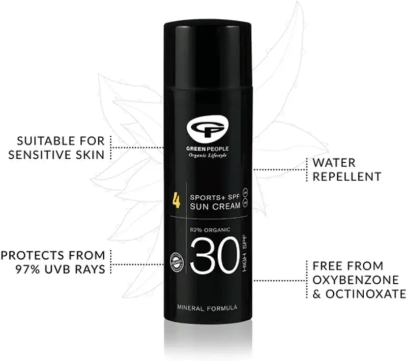 Green People for Men No.4 Sports+ SPF30 Sun Cream | Natural & Organic Men’s SPF Moisturiser for Face | Non-Greasy 100% Mineral Face Sunscreen | Paraben Free & Ethanol Free | Cruelty Free & Vegan Skincare Sensitive 1