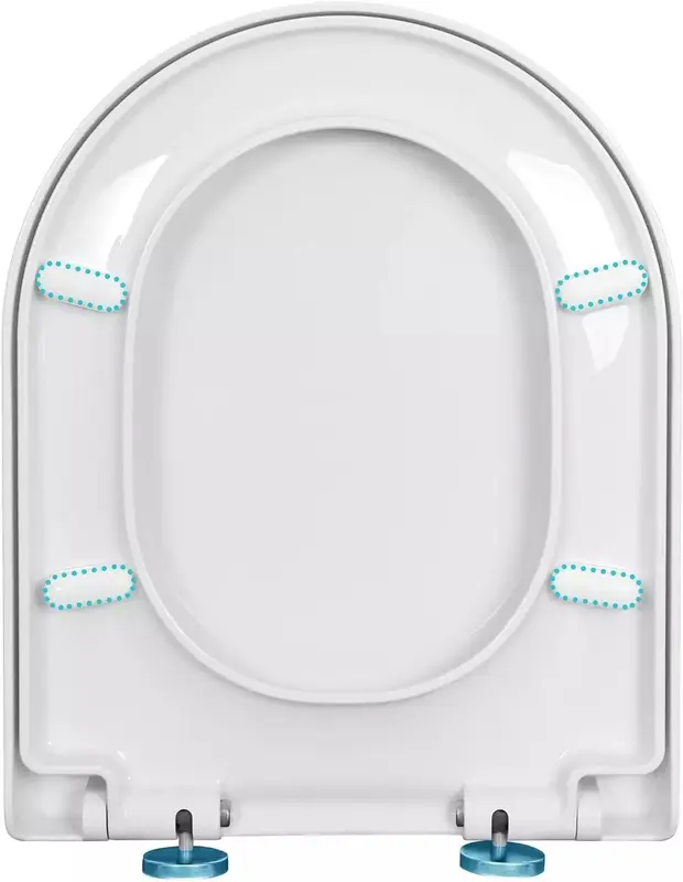 Soft Close White D Shape Toilet Seat with Quick Release Fixing Hinges for Bathroom Comfort 1