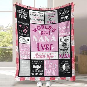 Letter Pattern Blanket To Nana, Cool Bedroom Soft Warming Throw Blanket, Air-conditioning Quilt for Home Couch Bed Sofa Office School, Bedroom Accessories, Four Seasons Bedding, Valentine's Day Gift
