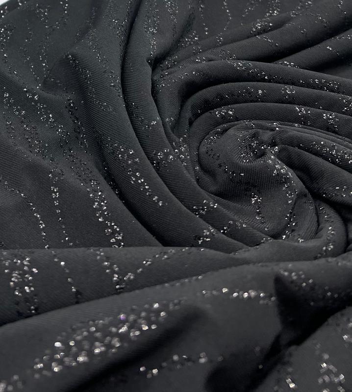 Black Animal Glitter ITY Fabric 4