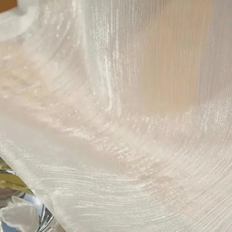 1PC French Champagne Gold Elegant Sheer Curtains for Living Room Bedroom Balcony Starlight Transparent Yarn Voile Organza Drapes 5