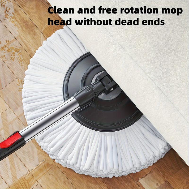 Rotating Mop No-Wash Household Cleaning Broom Bucket Set with Extendable Pole, Pedal Manual Pressure Dual-Drive Floor Cloth Suitable for Kitchen, Living Room, Bathroom Cleaning Use, Specialized for Large Sweeping 8