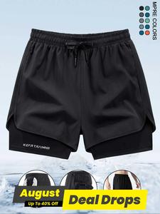 Men's 2 in 1 Sports Shorts, Quick Drying Comfortable Shorts, Casual Shorts for Summer Beach Vacation, Gym Clothes, Workout Clothes, Athletic Shorts, Breathable Soft Shorts, Athleisure Shorts, Running Workout Shorts, Yoga Activewear